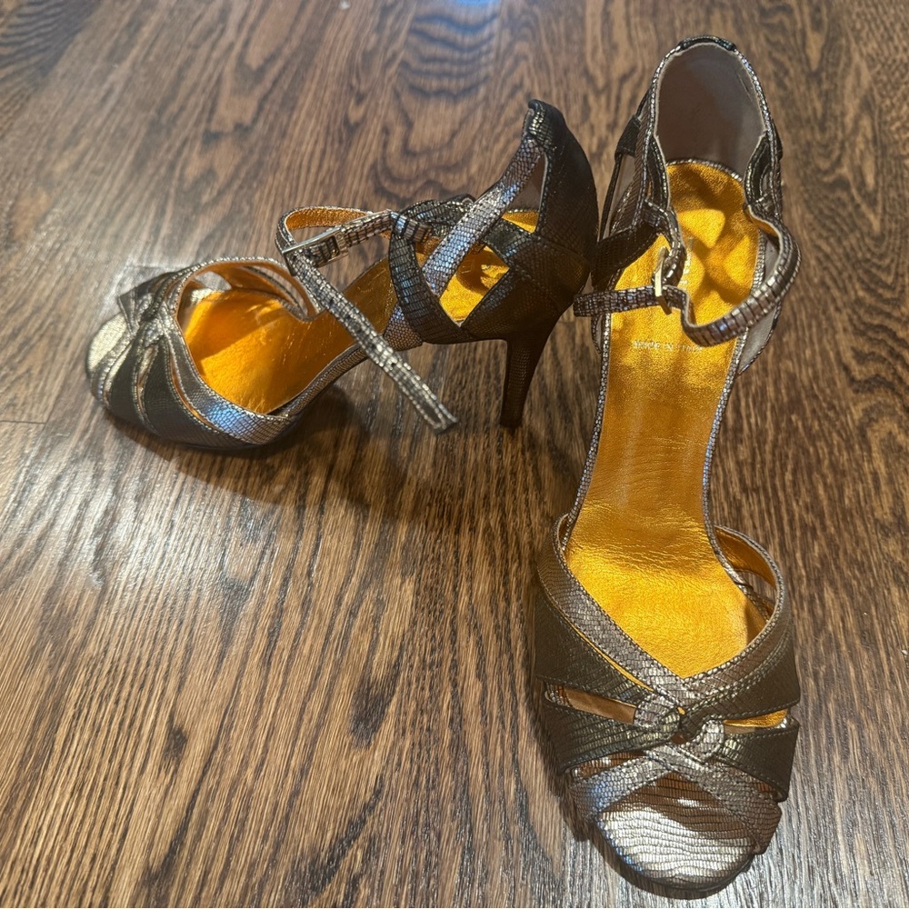 Gorgeous Fendi Metallic Strappy Heels